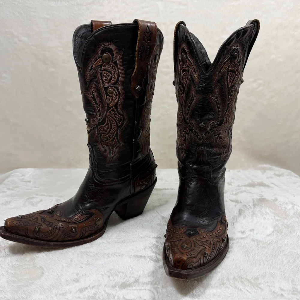 Brown Leather Western Boots - Picture 9 of 10